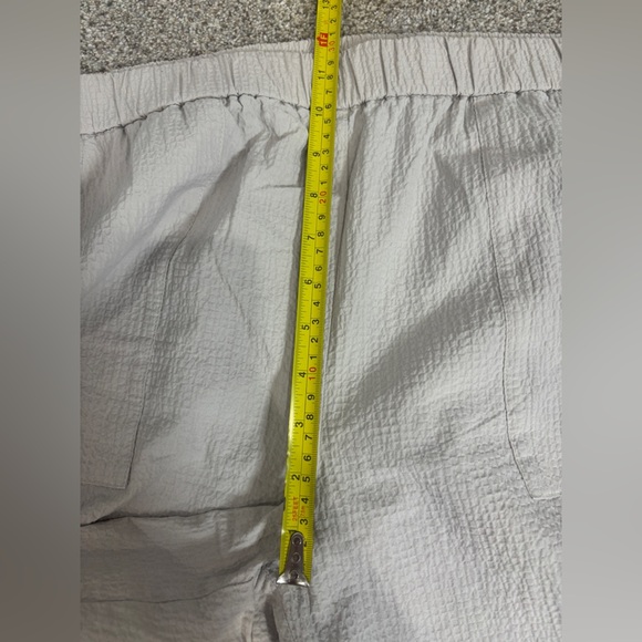 Eileen Fisher Stretch Organic Cotton Crop Pants Wide Leg Large Greige Chalk - Picture 9 of 15